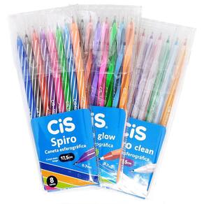 Caneta Spiro CiS Colorida Glow Clean - 24 Cores