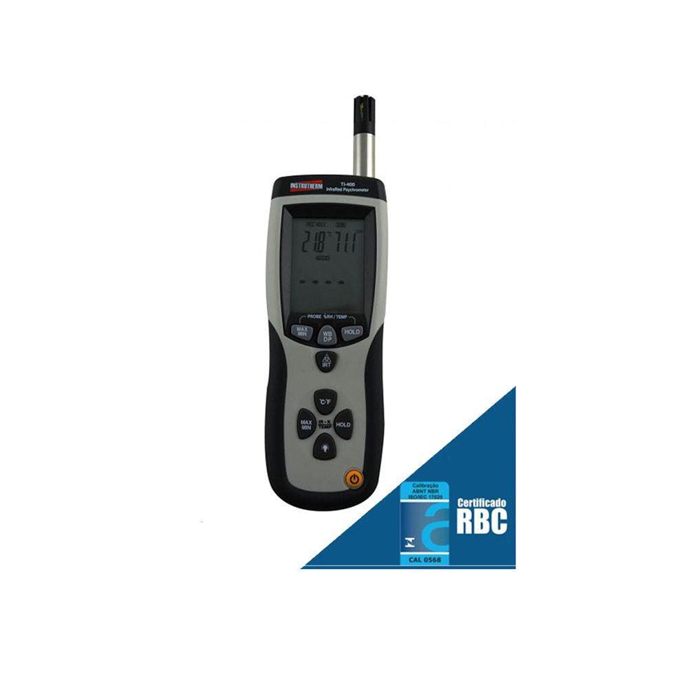 Termo Higrômetro Digital Psicrômetro Escala Ponto Orvalho Termômetro Infravermelho Usb Ti-400 Portátil Com Certificado
