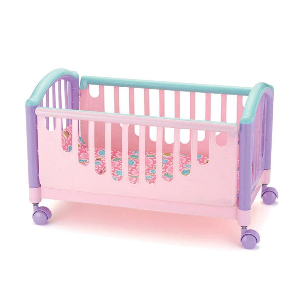 Berço Bercinho Caminha Para Boneca Bebê Reborn Grande Rosa