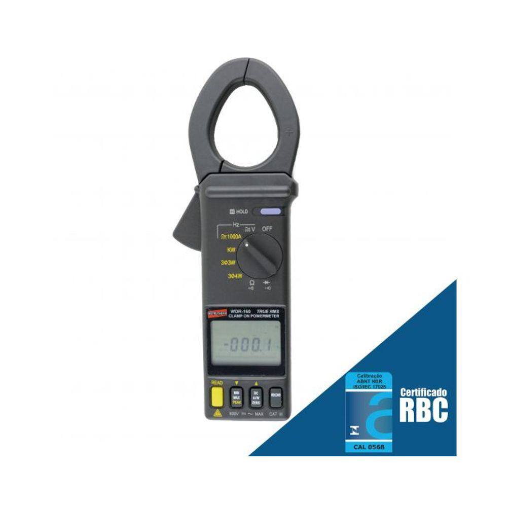 Kit Alicate Wattímetro Digital Tensão Corrente Wdr-160 Fasímetro Identificador Sequência Fase Spi-400 Instrutherm