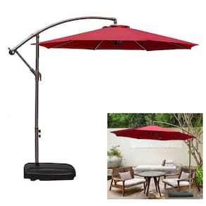 Ombrelone Com Base 55L Lateral Suspenso Para Piscina Jardim Mali Bordô - AMZ