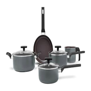 Jogo De Panelas 5 Peças Brinox Antiaderente Preserve Cinza