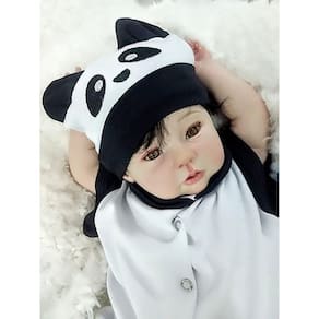 Bebê Reborn Menino Corpo Silicone Banho Enxoval Panda