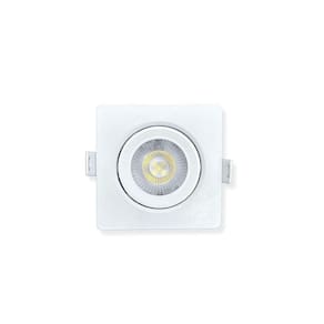 Kit 20 Spot 5W Led Direcionável Quadrado Embutir Gesso Teto