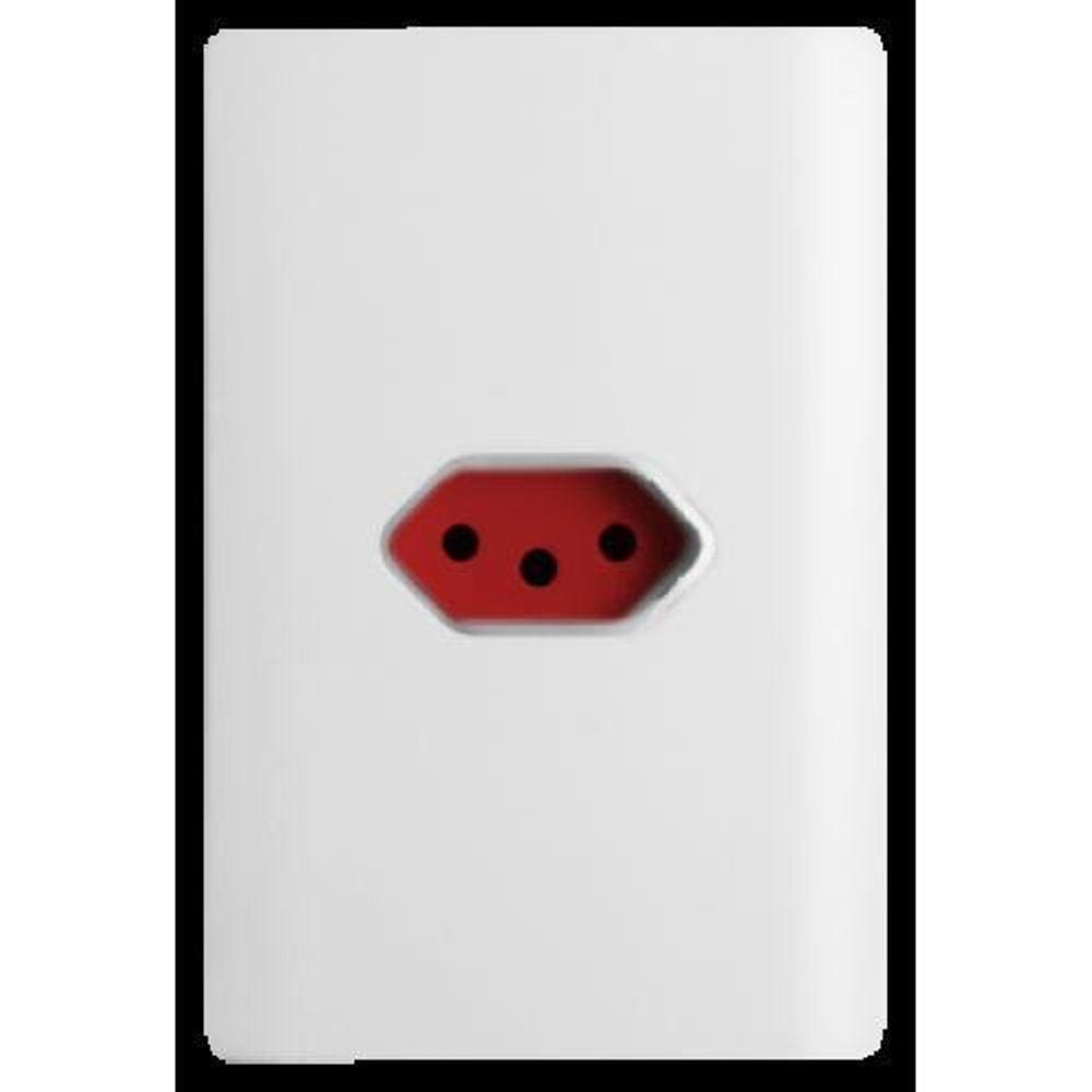 Cj Tomada 20A Horizontal Vermelho Suporte 4X2 Dicompel