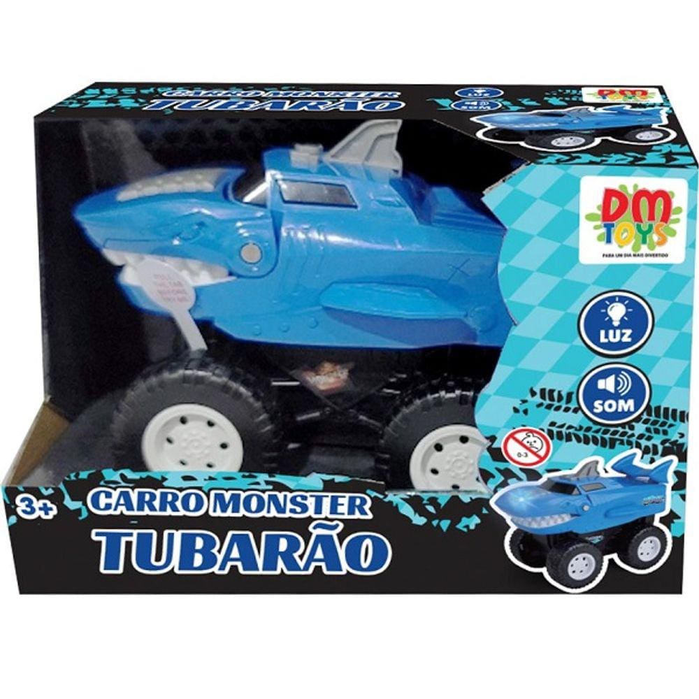 Carro Monster Tubarao Com Luz