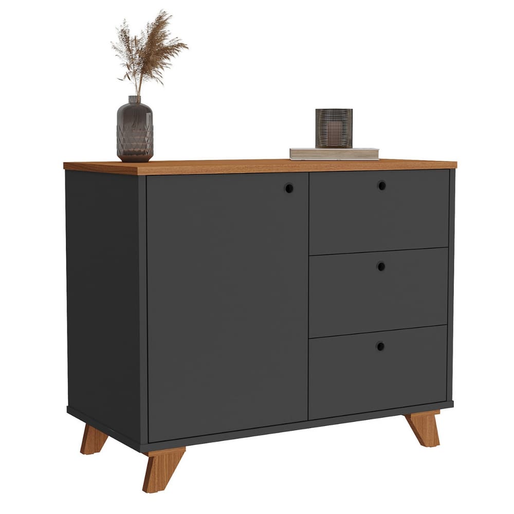 Balcão com 3 Gavetas Lituânia Freijó Preto