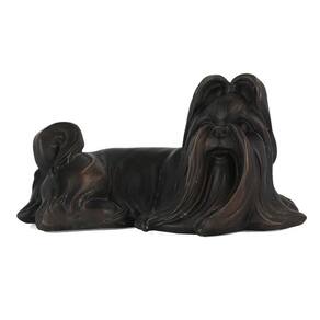 Escultura Decorativa Cachorro em Resina Bronze 16cm SS0264 BTC