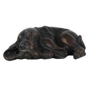 Escultura Decorativa Cachorro em Resina Bronze 15cm SS0266 BTC