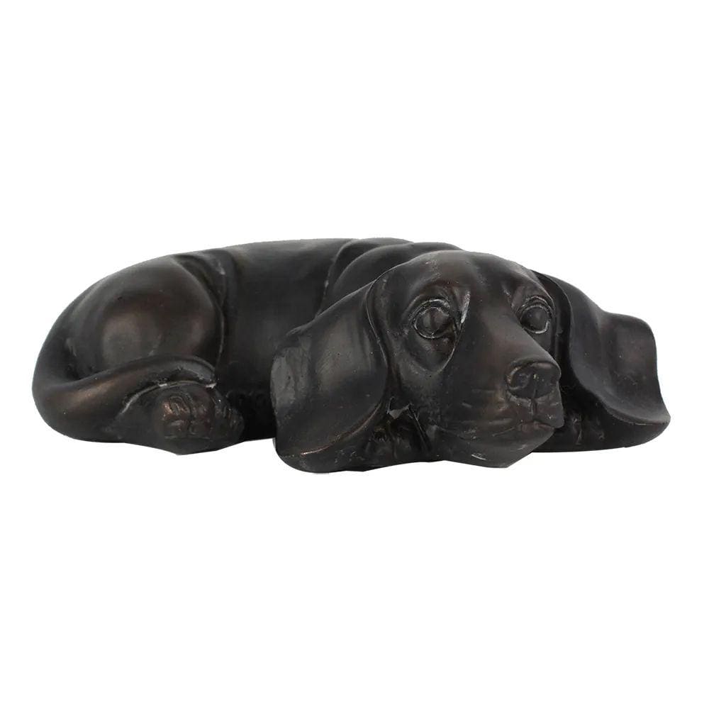 Escultura Decorativa Cachorro em Resina Bronze 15cm SS0265 BTC