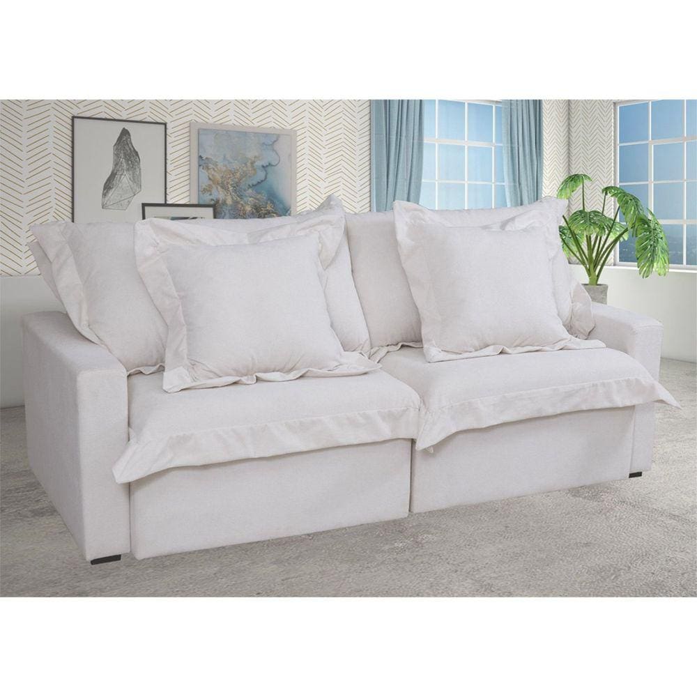 Sofá Cama Niágara 4 Lugares Retrátil e Reclinável 200cm Boucle com Molas Off