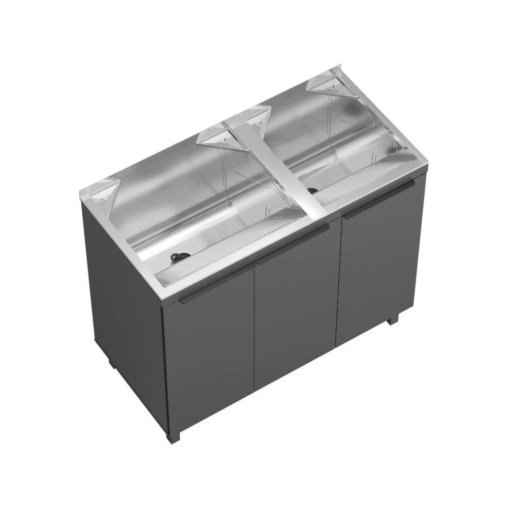 Kit Lavanderia Duplo com Balcao Cinza - 114 Litros Cinza