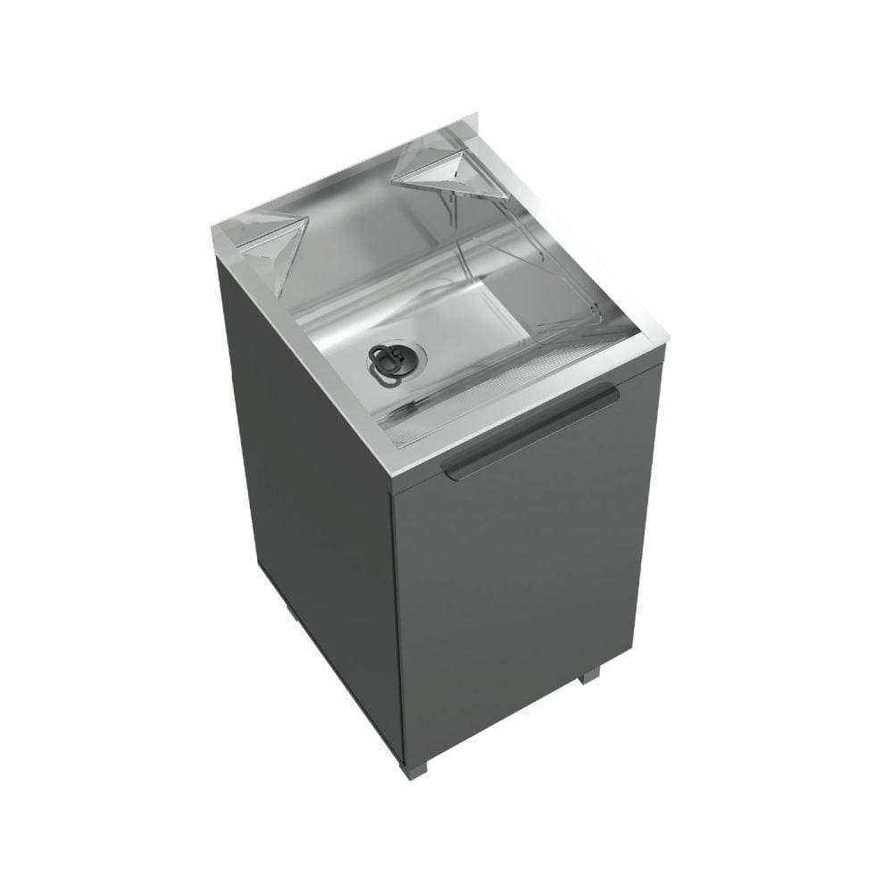 Kit Lavanderia Mini com Balcao Cinza - 32 Litros Cinza