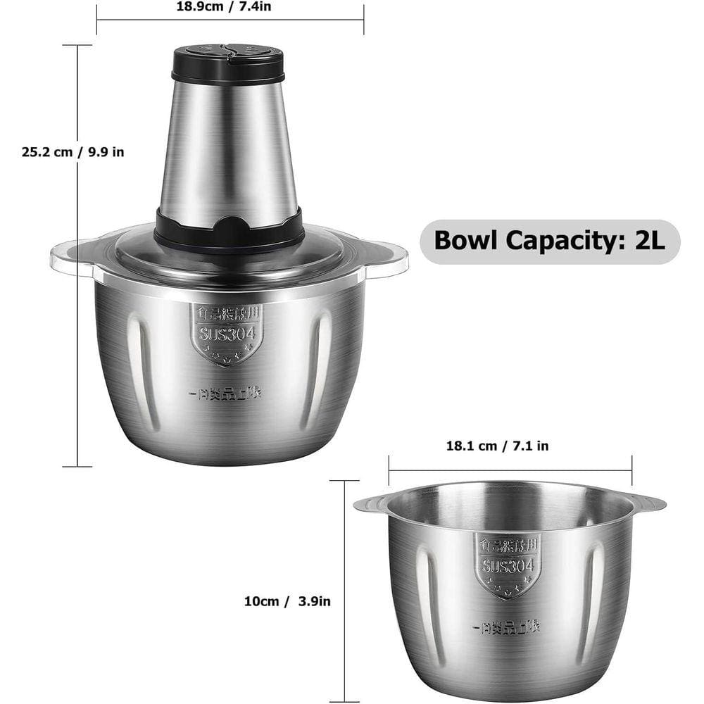 Triturador Alimentos Carne Legumes Elét 2L Inox Profissional