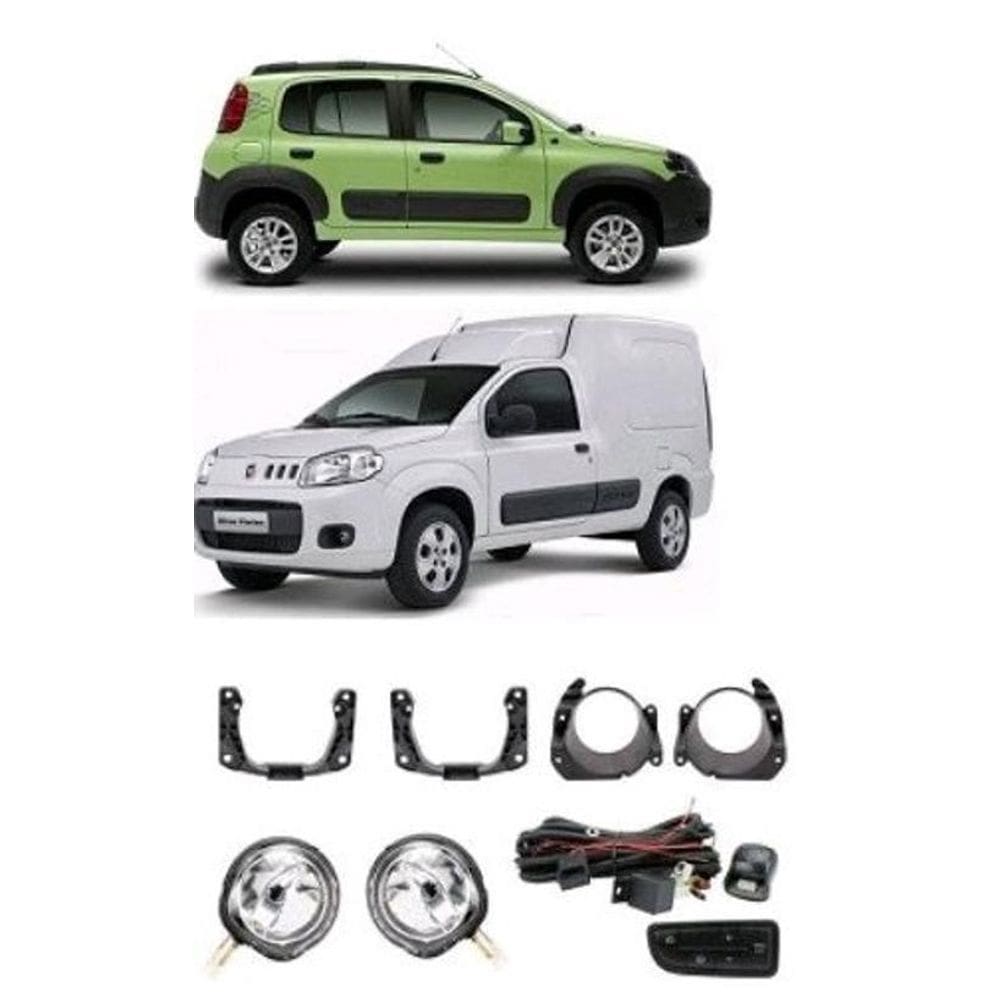 Kit Farol Milha Neb Uno Vivace Fiorino Ducato Strada Working