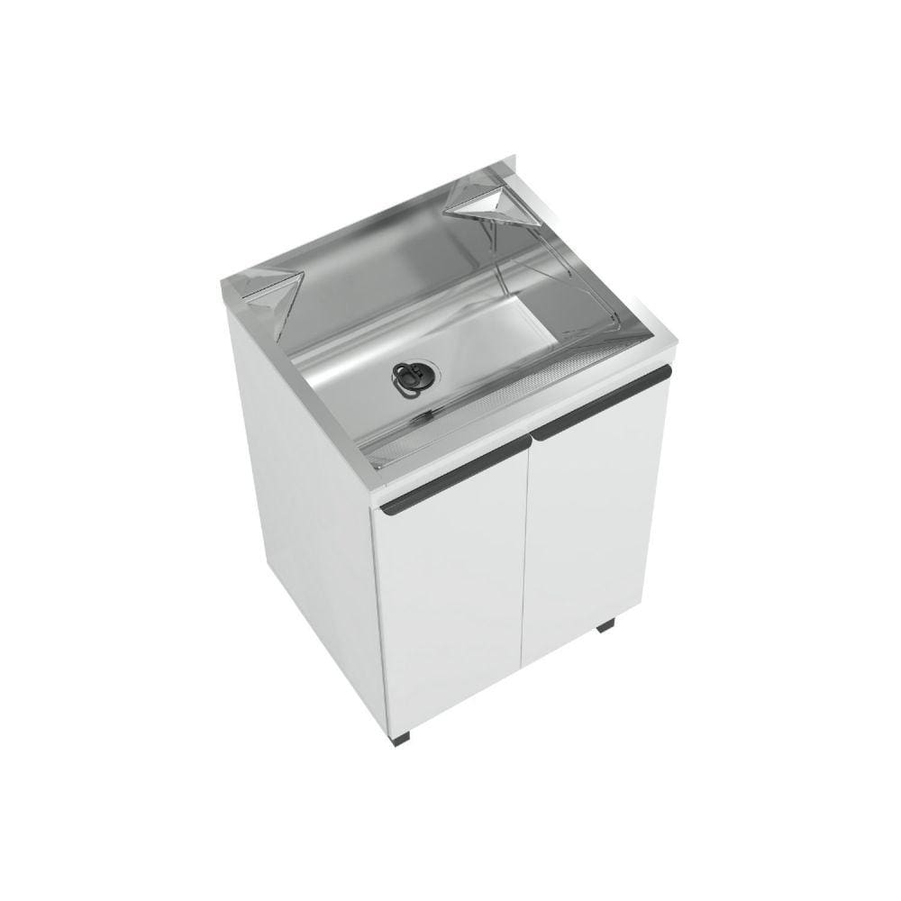 Kit Lavanderia 500 com Balcao Branco - 48 Litros Branco