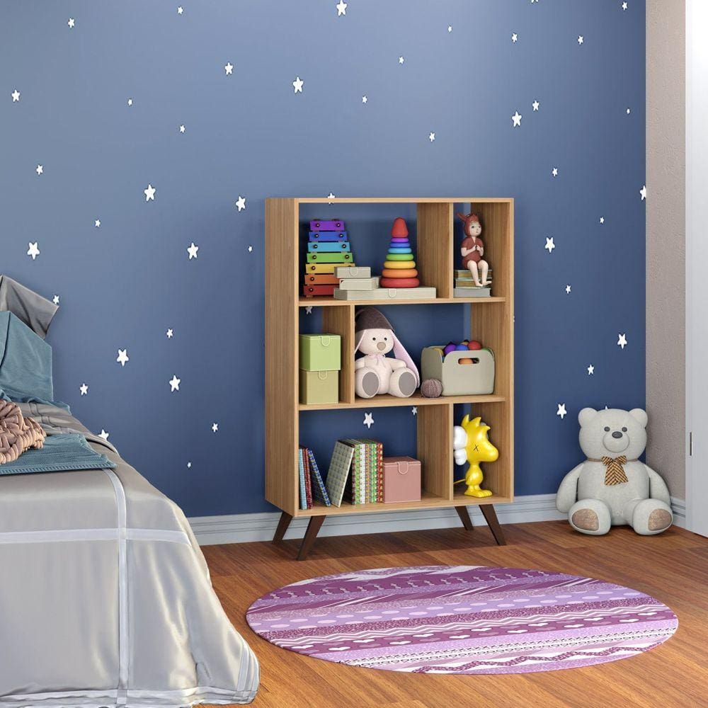 Estante para Livros Baixa 3 Nichos Mel