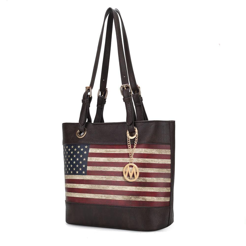 Sacola MKF Collection Vera Vegan Leather Patriotic Flag