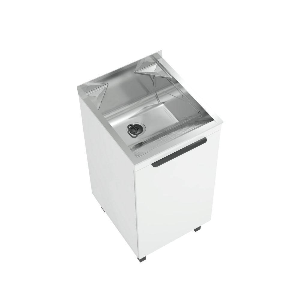 Kit Lavanderia Mini com Balcao Branco - 32 Litros Branco