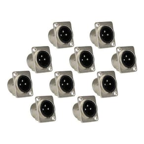 Kit 10 Conector Xlr Canon Macho Para Painel 3 Pinos Sa2X