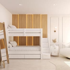 Beliche Solteiro Adulto com 2 Gavetões e 4 Nichos Star Plus Yescasa Branco Perfect Wood
