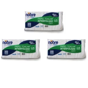 3000 Folha Papel Interfolha 100% Celulose Branco 20X20 Nobre