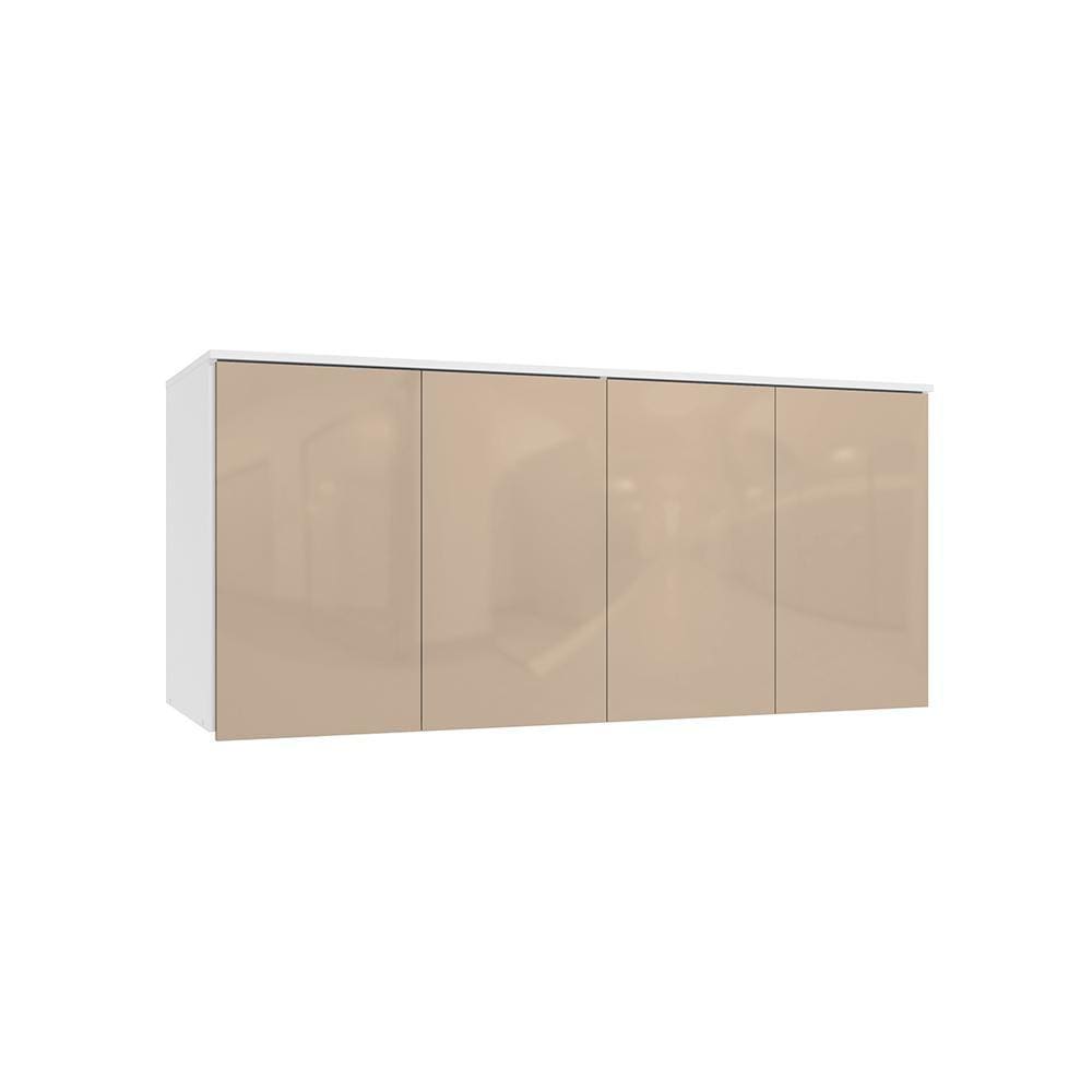 Armário Aéreo 4 Pts Kappesberg Adapt Branco/Macadâmia 155cm