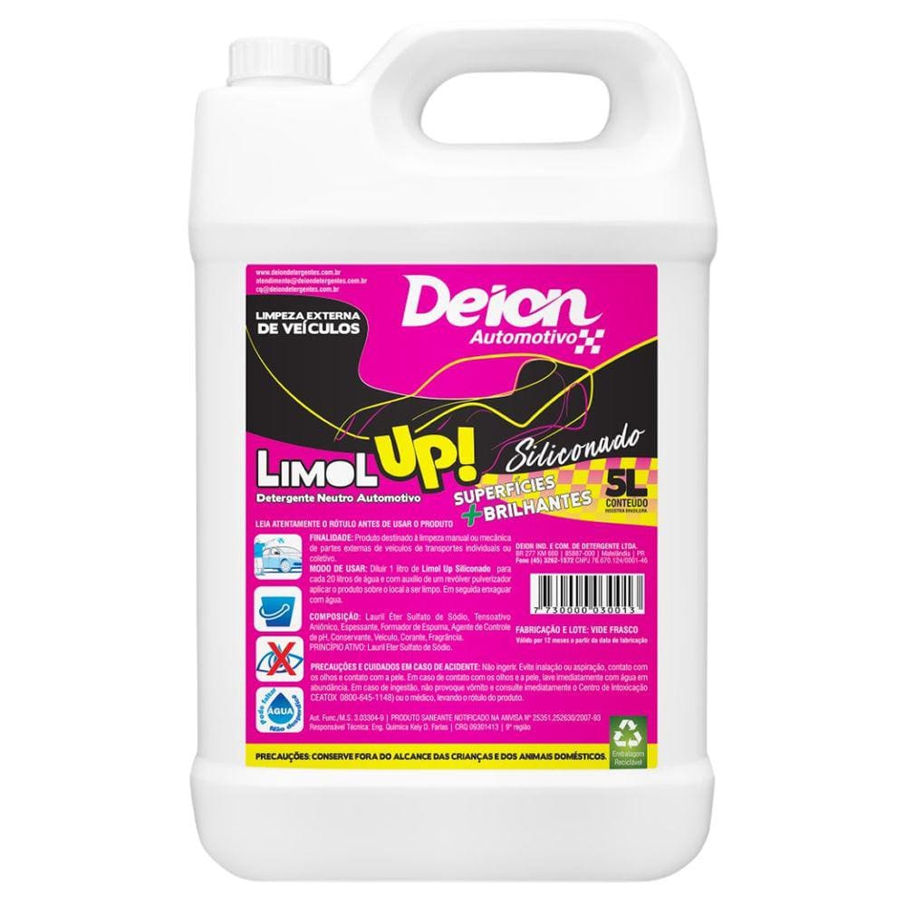 Shampoo Limol UP 5l Detergente Neutro Siliconado Automotivo Limpeza Externa