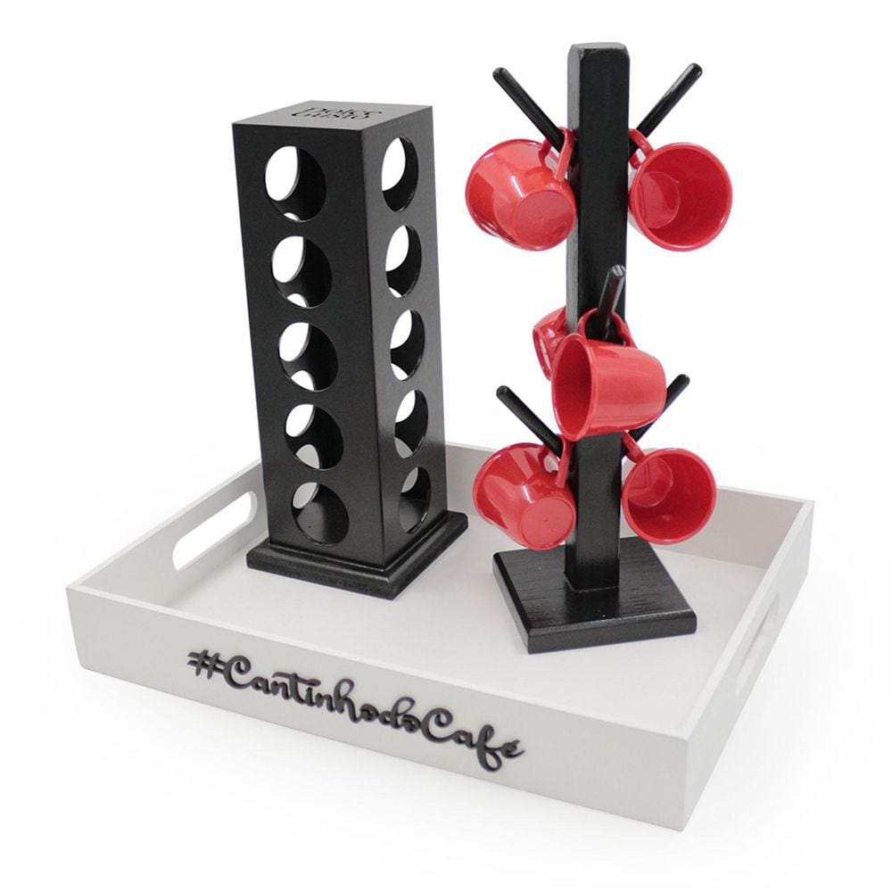 Kit 6 Xicara Porta Capsulas Dolce Gusto Bandeja Acrílico