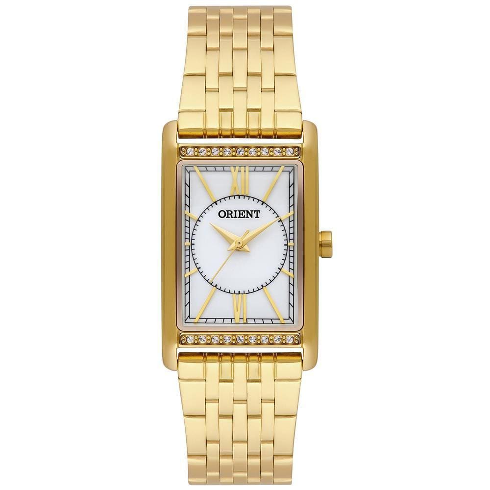 Relógio Orient Feminino Ref: Lgss0061 B3kx Retangular Prateado