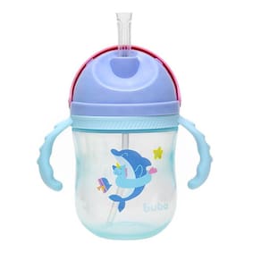 Copo Infantil Canudo Tampa E Alça Baleia 240Ml 16941 Buba