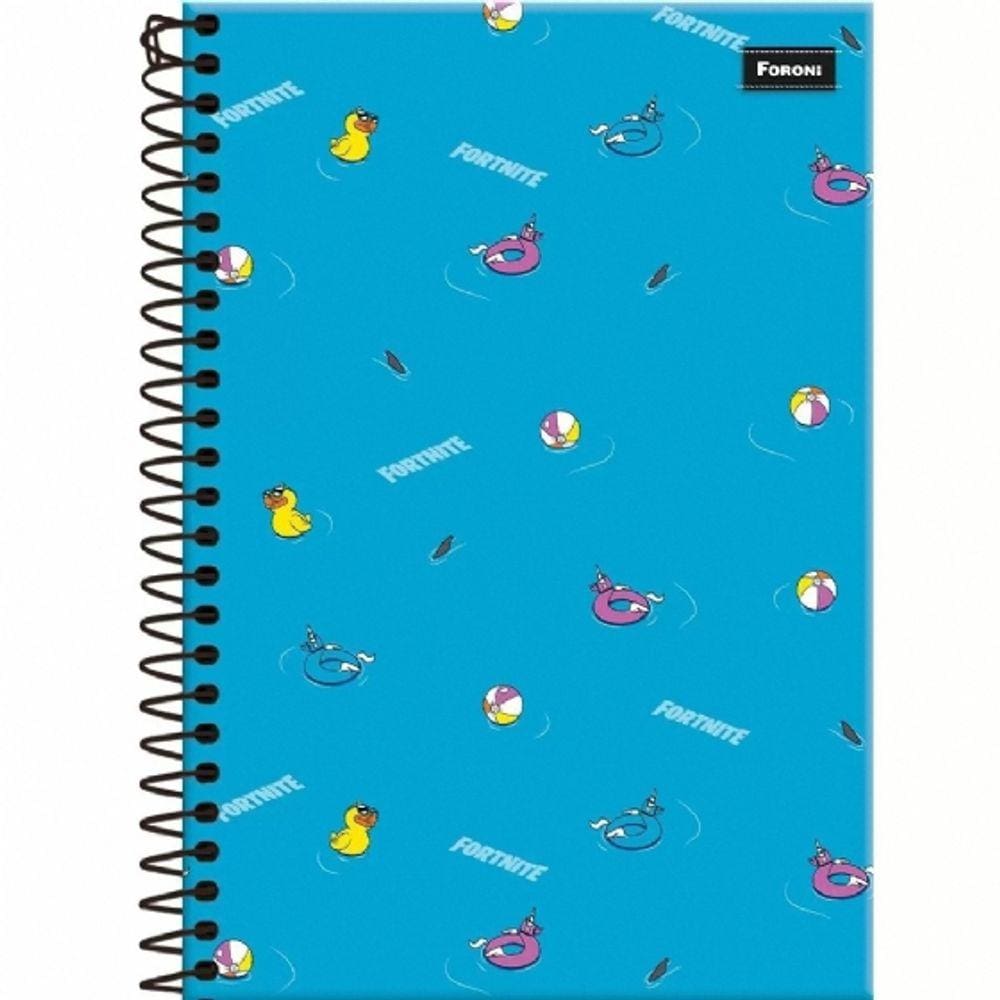 Caderno Universitário Capa Dura 1 Matéria 96 Folhas Fortnite Foroni