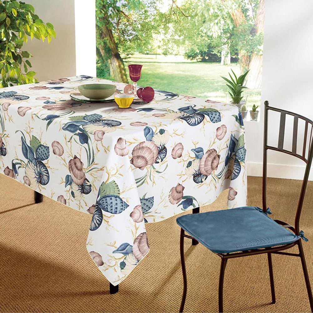 Toalha de Mesa Dupla Face Impermeável 4 Lugares Vizapi Reversível Berlim 150X150Cm Multicolorido