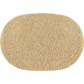 Tapete De Banheiro Algodão Oval Vizapi Dahr Vz105Pp 40X60Cm Bege Avelã