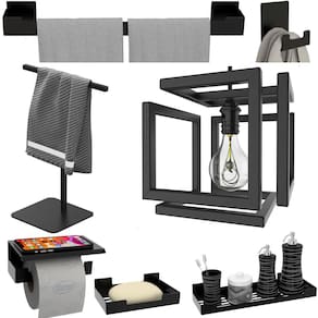 Kit de Acessórios 6 pçs Adesivo Preto+ Pendente Infinity F.N