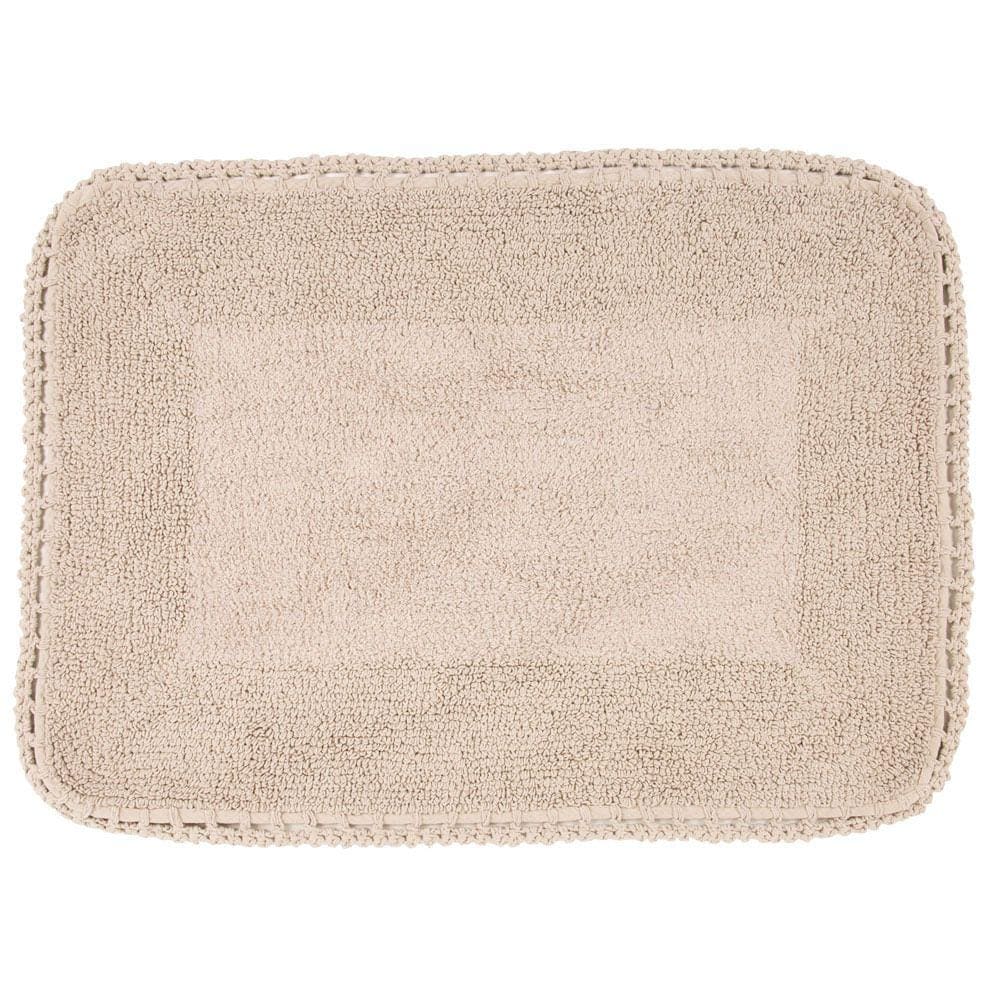 Tapete de Banheiro Algodão Retangular Vizapi Kite 50x70cm Cinza Gris