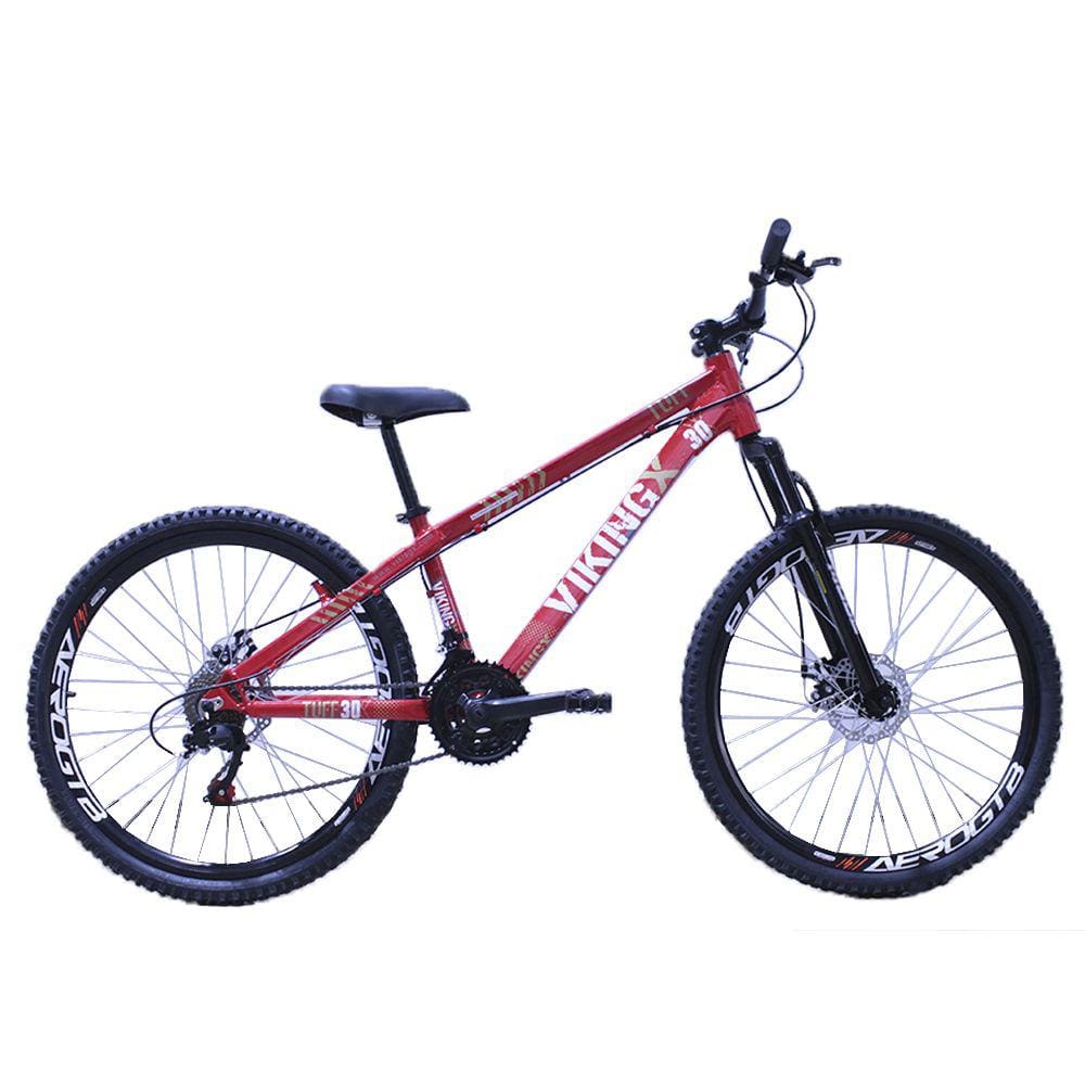 Bicicleta Viking X TUFF 25/30 aro26 Freio a Disco 21V Cambios Importados Vermelho