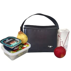 Bolsa Térmica Pequena Marmita Lancheira Preta Unissex Dieta Lanches Bebidas