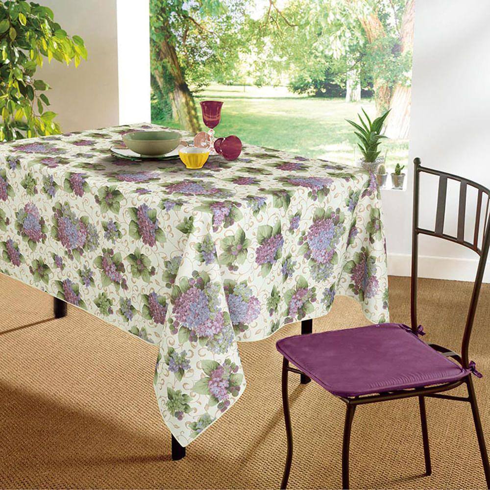 Toalha de Mesa Dupla Face Impermeável 4 Lugares Vizapi Reversível Paris 150X150Cm Multicolorido