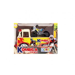 Kendy Carro de Brinquedo Kombica Traill Com Moto Vermelha