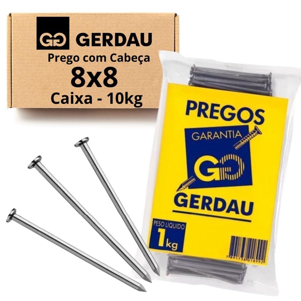 Prego 8x8 Com Cabeça 10kg Gerdau