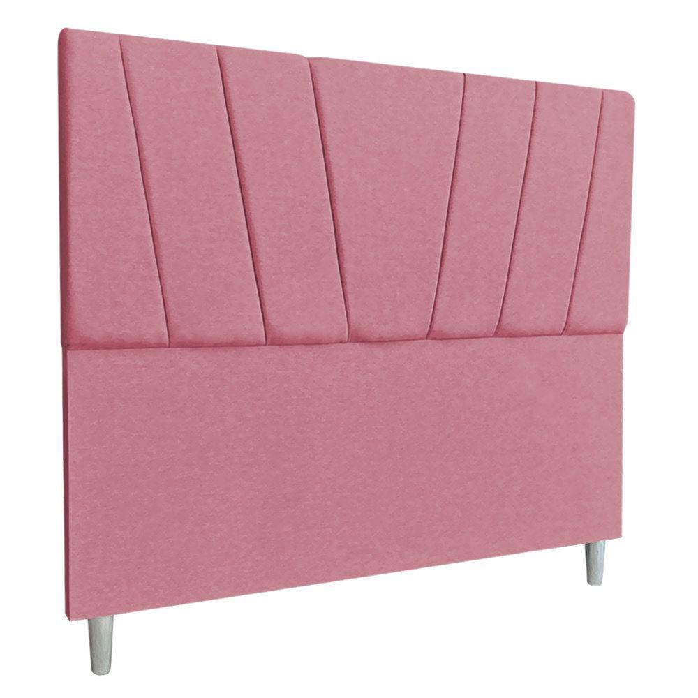 Cabeceira King 1,95m Italia Veludo Rosa - Pallazio
