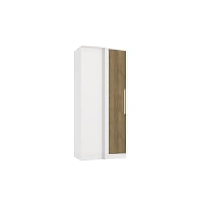 Guarda-Roupa de Canto Reto Kappesberg Adapt Branco/Nogueira