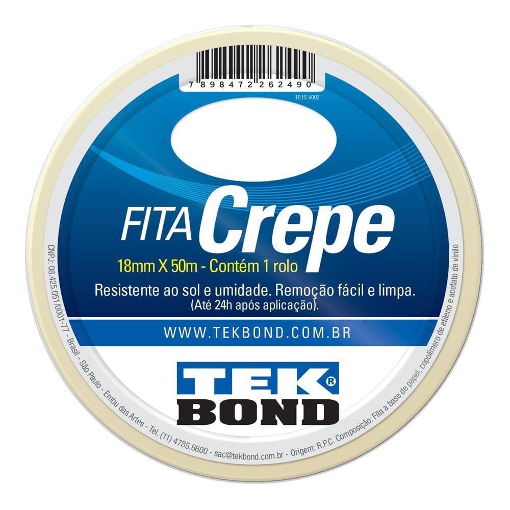 Fita Crepe Tekbond 18mm x 50m