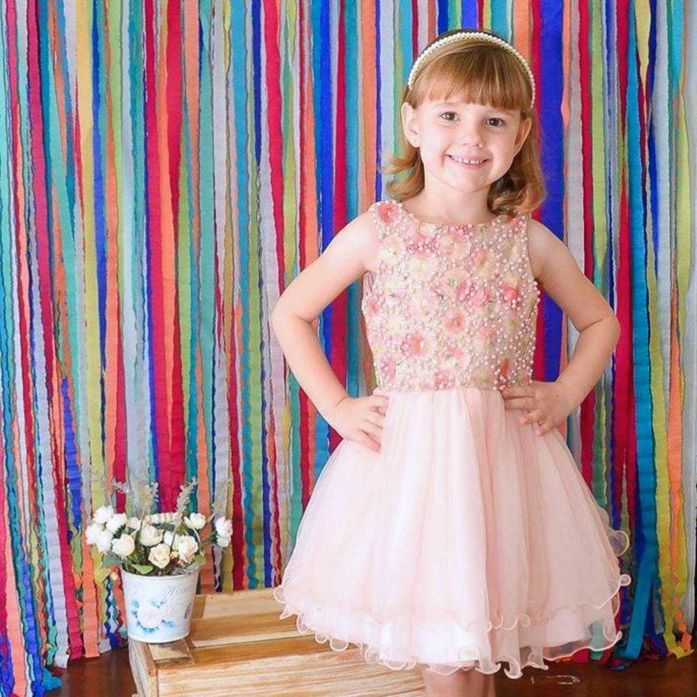 Vestido Festa Infantil Verão Petit Cherie Rosa Luxo