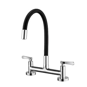 Torneira Misturador Lorenzetti Lorenflex 1256 B27 Com Bica Móvel De Bancada Preta