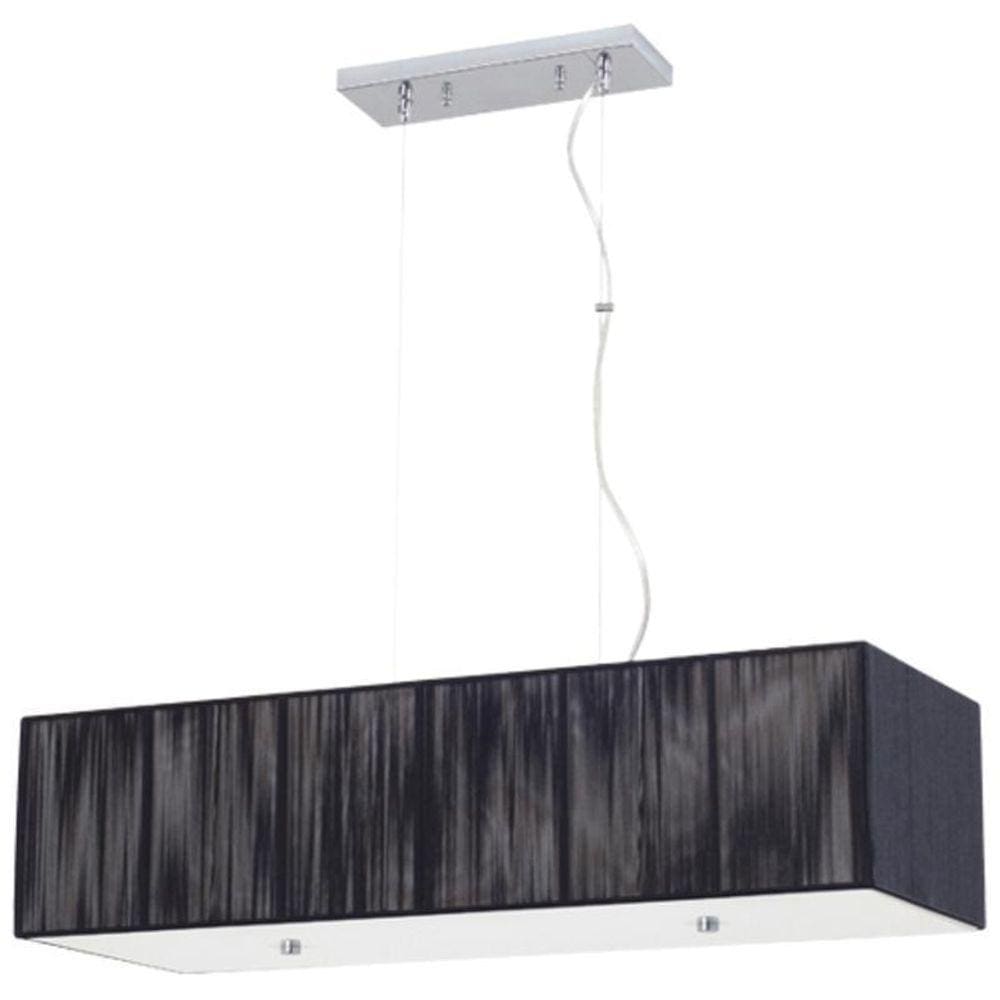 Pendente Lustre Silk Prata Para Led 80 Cm