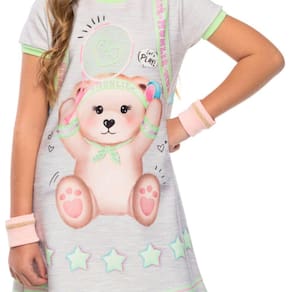 Vestido Infantil Verão Munlie Verde Urso