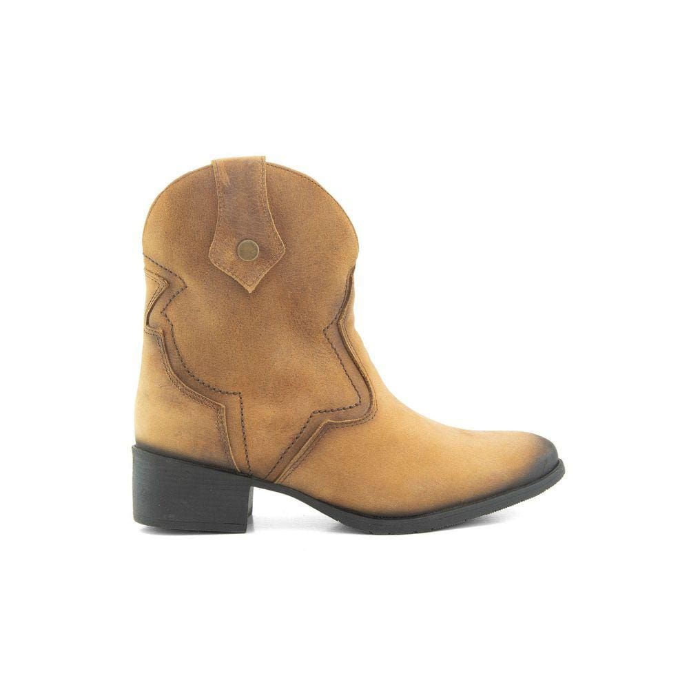 Bota FG Couro Texana Cano Medio Mostarda