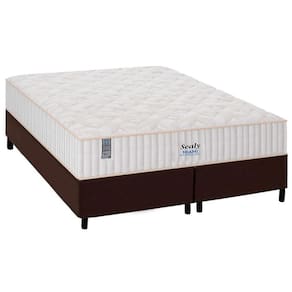Cama Box King: Colchão Molas Ensacadas Plumatex MasterPocket Miami + Base CRC Courano Brown(193x203)